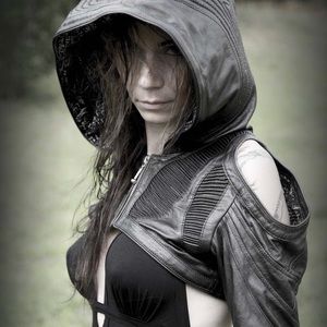 Cropped lamb leather jacket Sz L-XL *Unworn